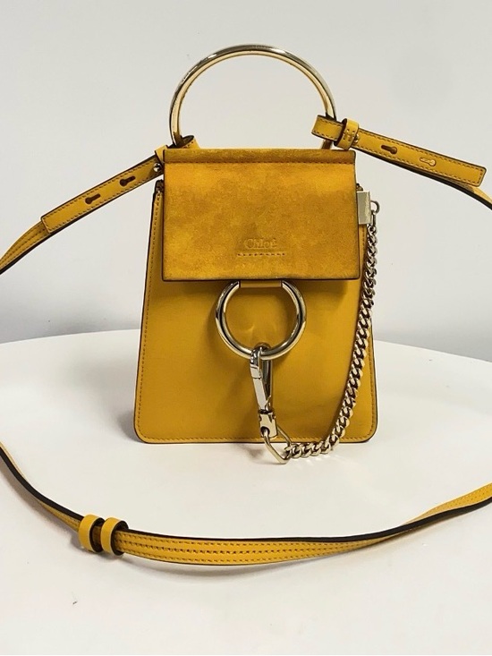 Chloe Handbags - Chloé Mini Faye Bracelet Bag – Yellow Leather & Suede | Gold Hardware w/ COA